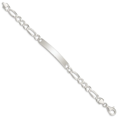 8.5 Inch Sterling Silver Figaro Link Id Bracelet