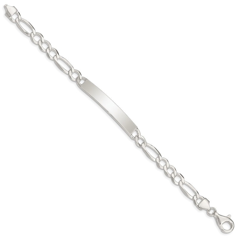 8.5 Inch Sterling Silver Figaro Link Id Bracelet