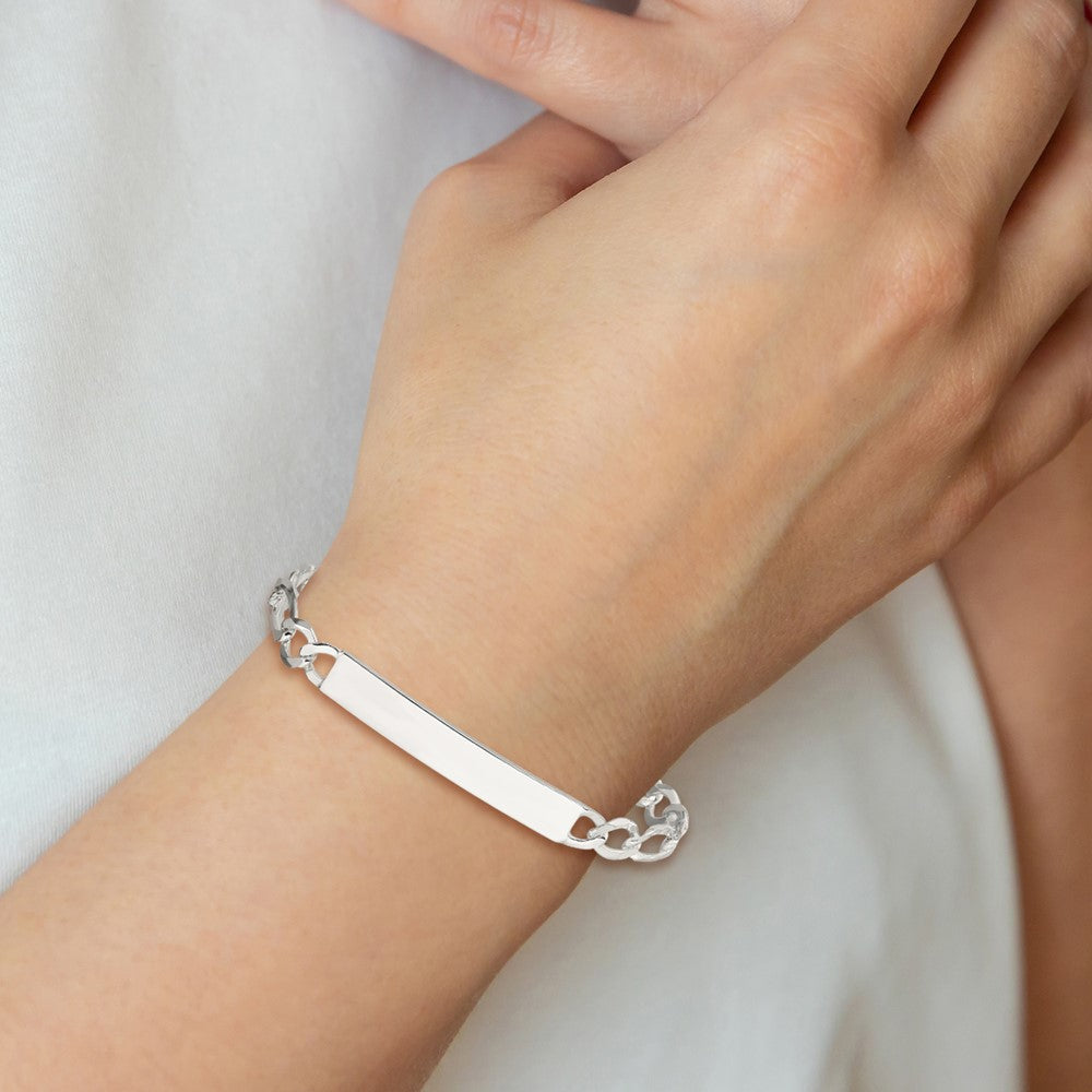 7.5 Inch Sterling Silver Figaro Link Id Bracelet