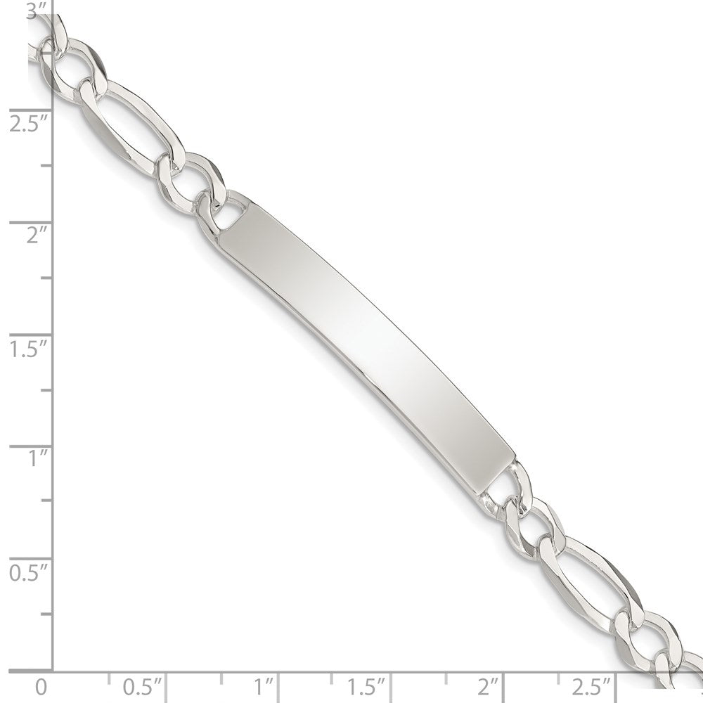 8.5 Inch Sterling Silver Figaro Link Id Bracelet