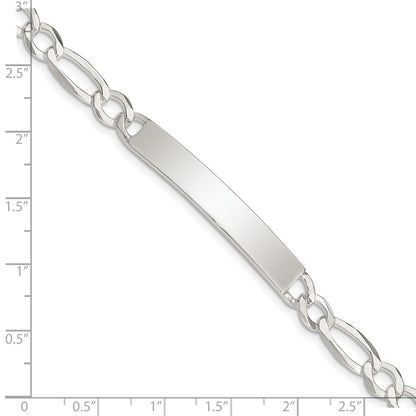 8.5 Inch Sterling Silver Figaro Link Id Bracelet