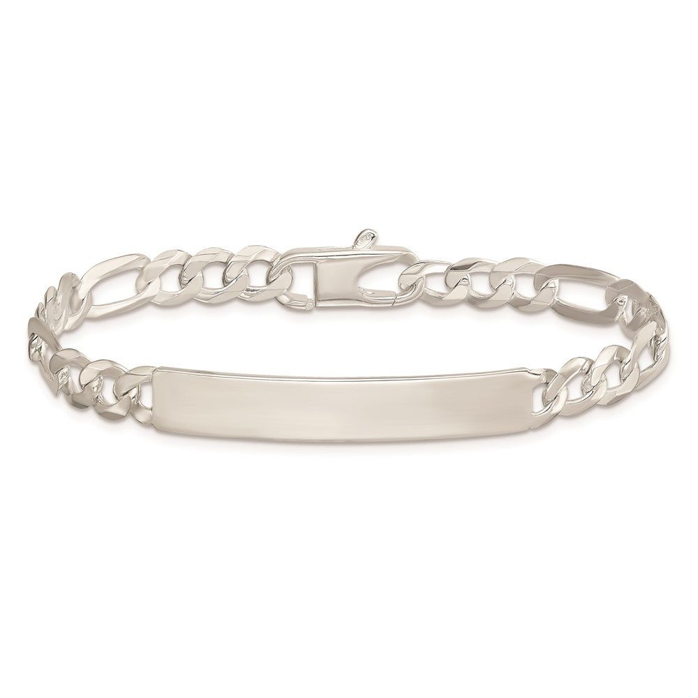 8.5 Inch Sterling Silver Figaro Link Id Bracelet