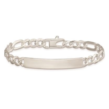 8.5 Inch Sterling Silver Figaro Link Id Bracelet