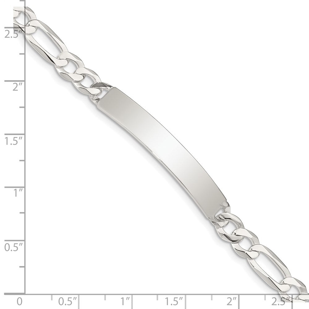 8.5 Inch Sterling Silver Figaro Link Id Bracelet