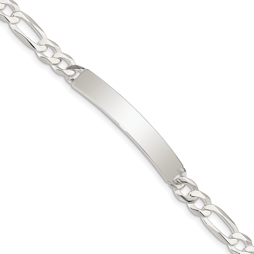 8.5 Inch Sterling Silver Figaro Link Id Bracelet