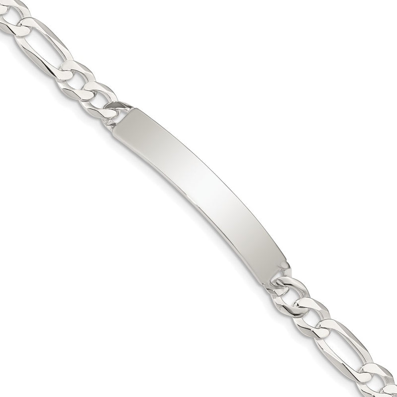 8.5 Inch Sterling Silver Figaro Link Id Bracelet