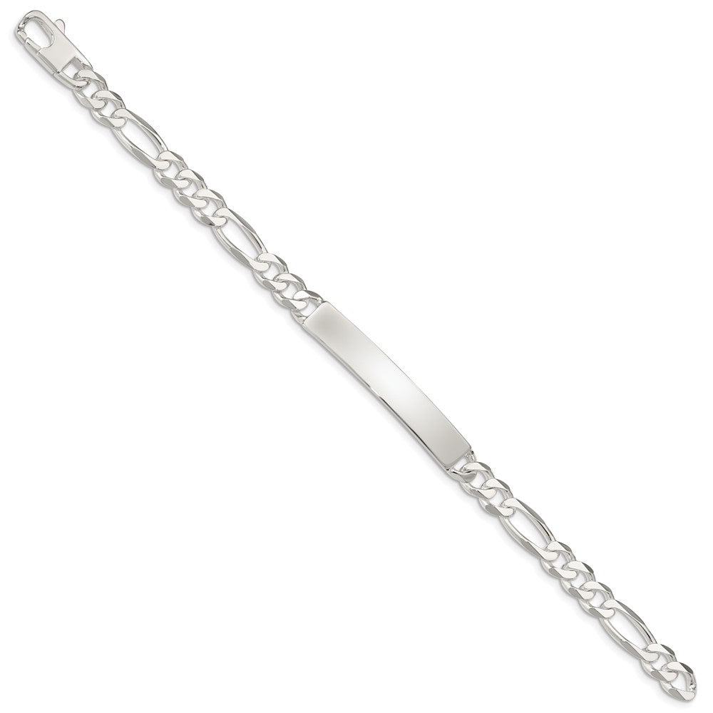 Sterling Silver Figaro Link Id Chain Bracelet