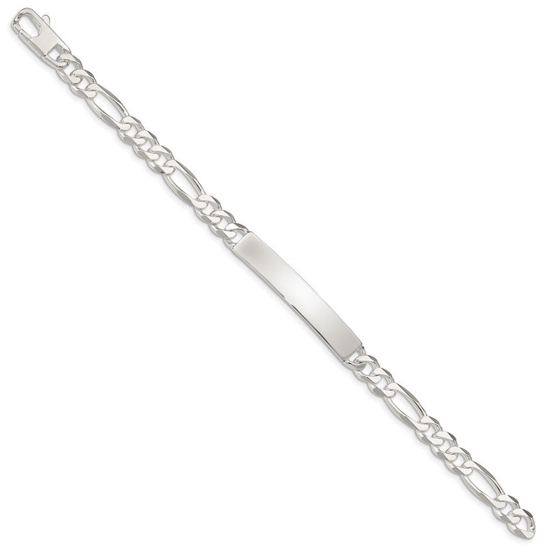 8.5 Inch Sterling Silver Figaro Link Id Bracelet