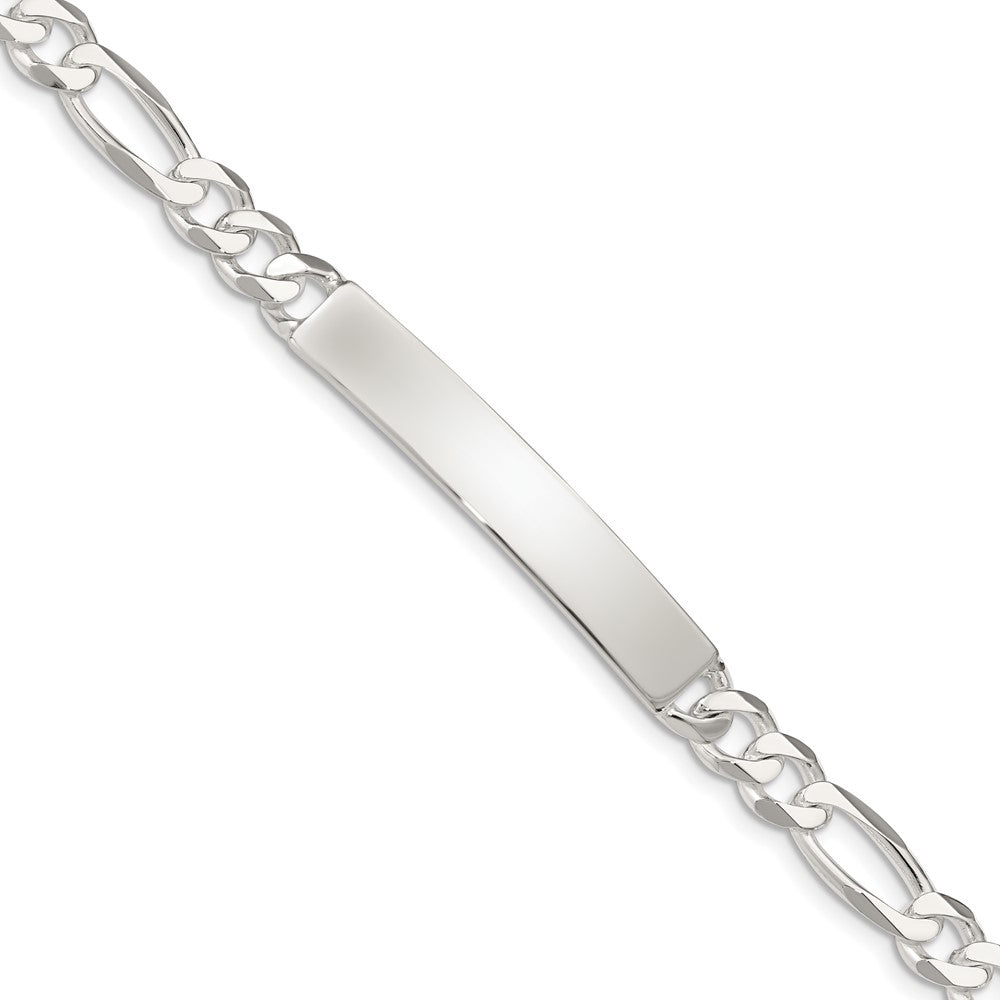 Sterling Silver Figaro Link Id Chain Bracelet