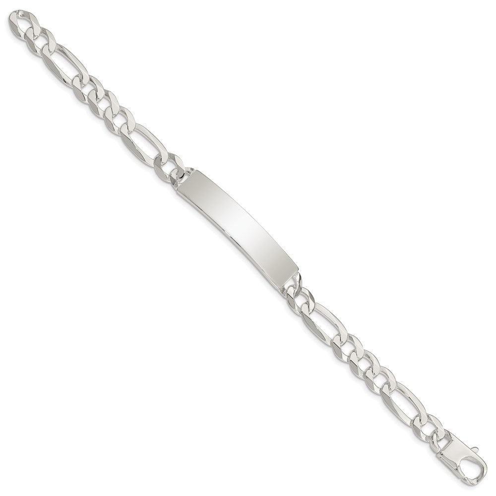 Sterling Silver Figaro Link Id Chain Bracelet