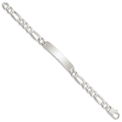 Sterling Silver Figaro Link Id Chain Bracelet