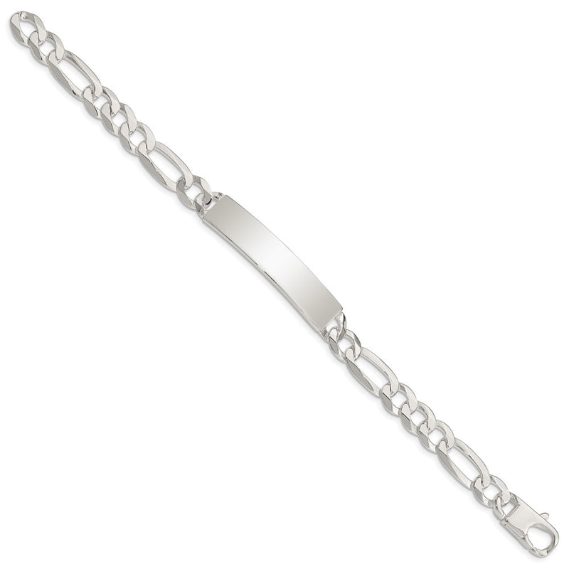 Sterling Silver Figaro Link Id Chain Bracelet