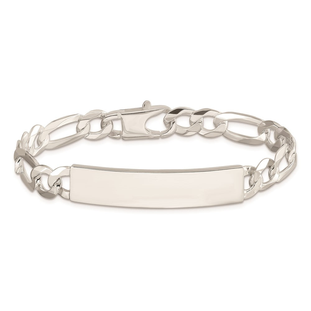 Sterling Silver Figaro Link Id Chain Bracelet