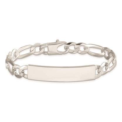 Sterling Silver Figaro Link Id Chain Bracelet