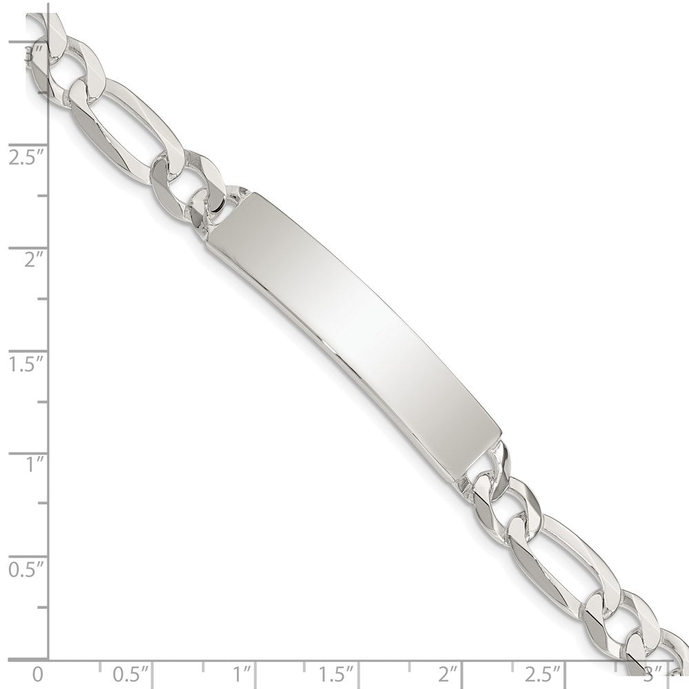 Sterling Silver Figaro Link Id Chain Bracelet