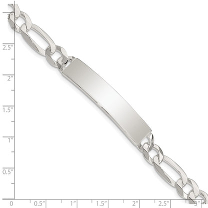 Sterling Silver Figaro Link Id Chain Bracelet