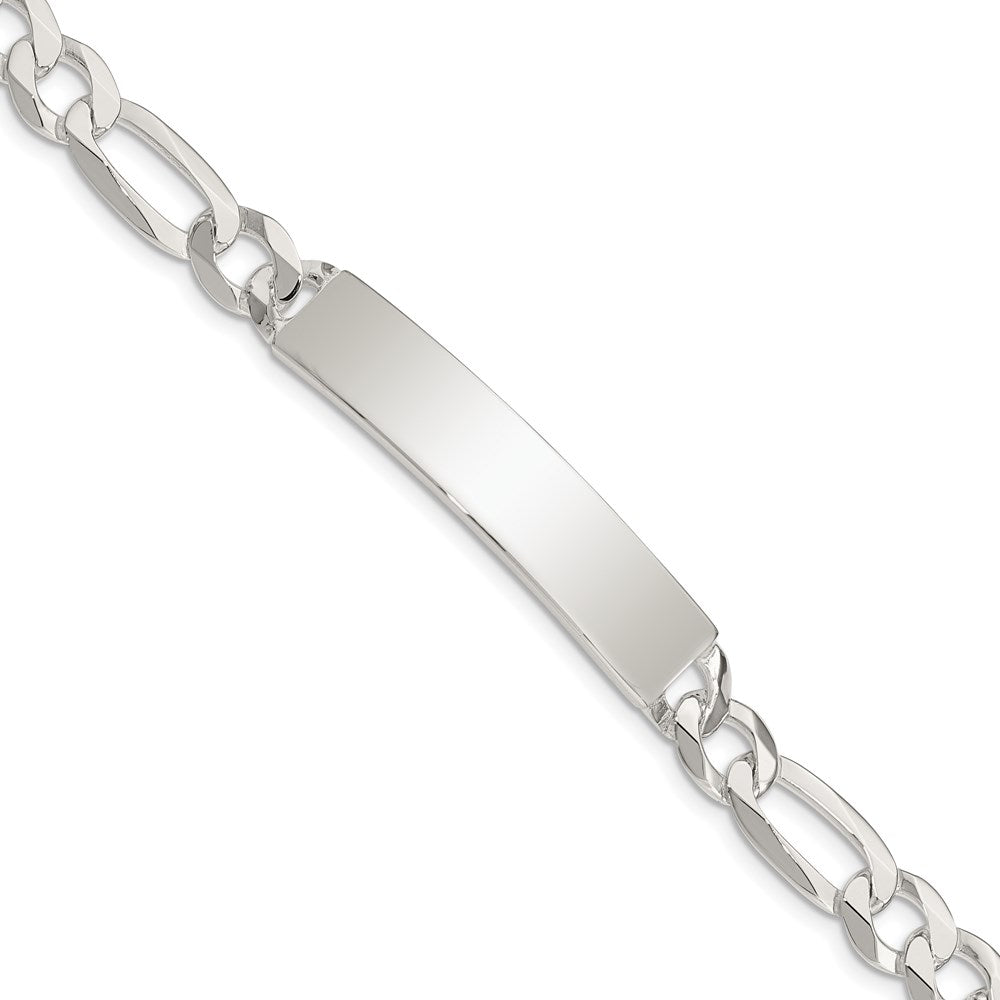 Sterling Silver Figaro Link Id Chain Bracelet