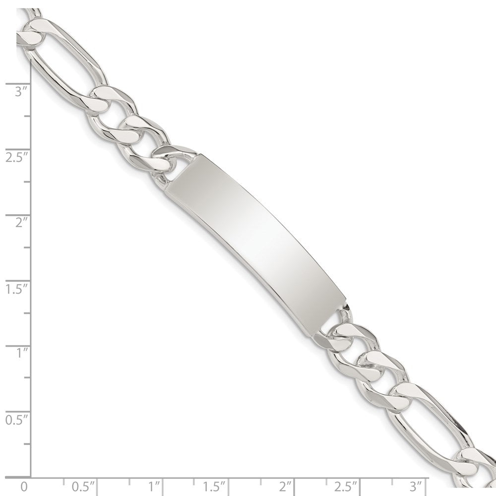 8.5 Inch Sterling Silver Figaro Link Id Bracelet