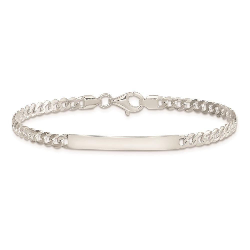 7.5 Inch Sterling Silver Curb Link Id Bracelet