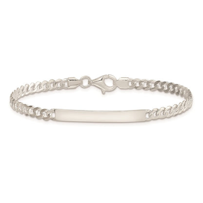 7.5 Inch Sterling Silver Curb Link Id Bracelet