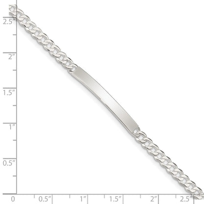 7.5 Inch Sterling Silver Curb Link Id Bracelet
