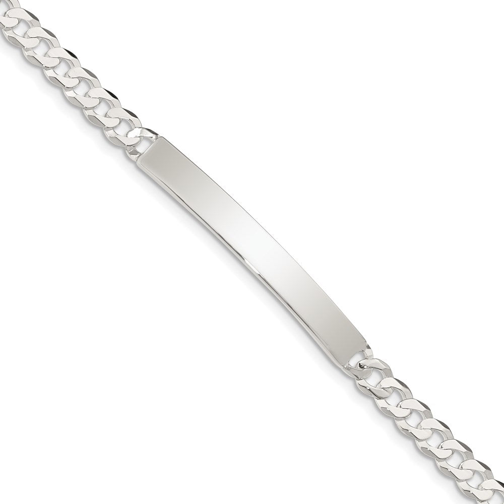 7.5 Inch Sterling Silver Curb Link Id Bracelet
