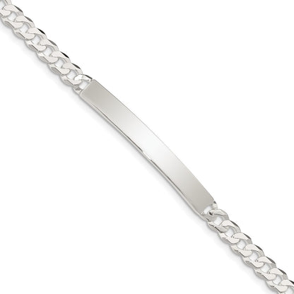 7.5 Inch Sterling Silver Curb Link Id Bracelet