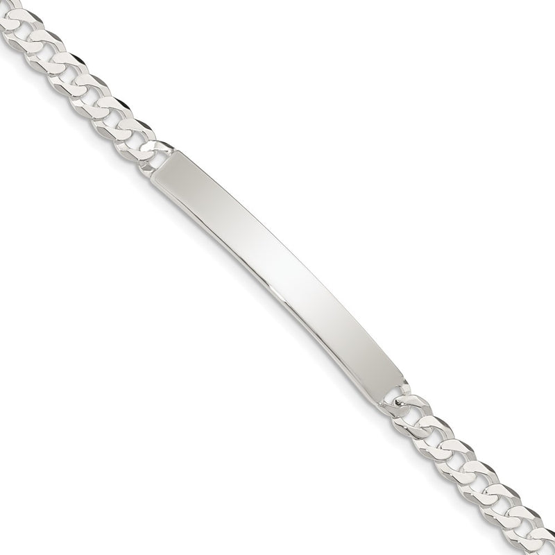 7.5 Inch Sterling Silver Curb Link Id Bracelet