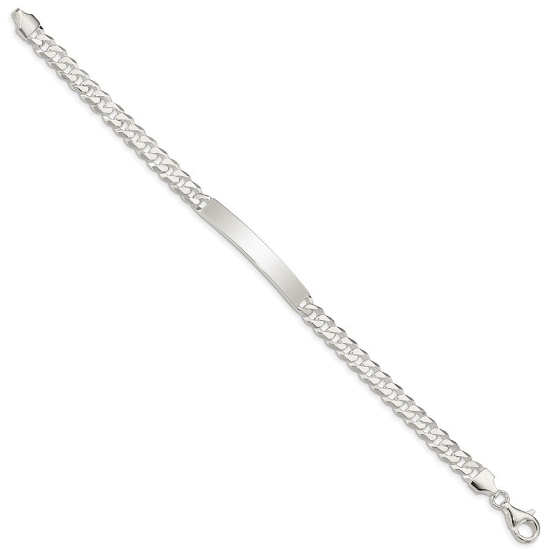 8.5 Inch Sterling Silver Curb Link Id Bracelet