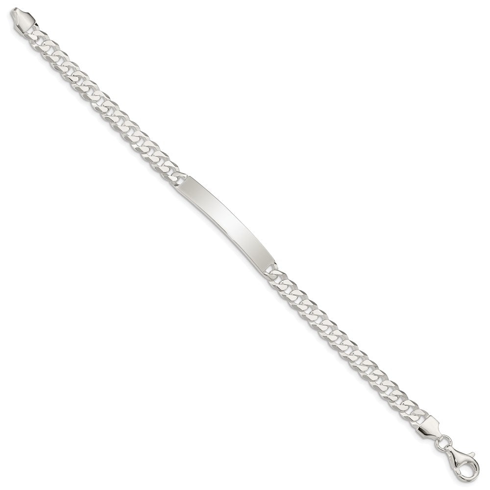 7.5 Inch Sterling Silver Curb Link Id Bracelet