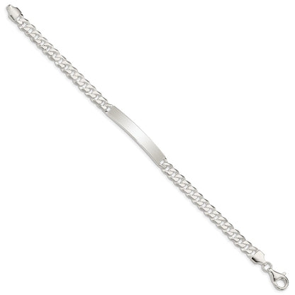 7.5 Inch Sterling Silver Curb Link Id Bracelet