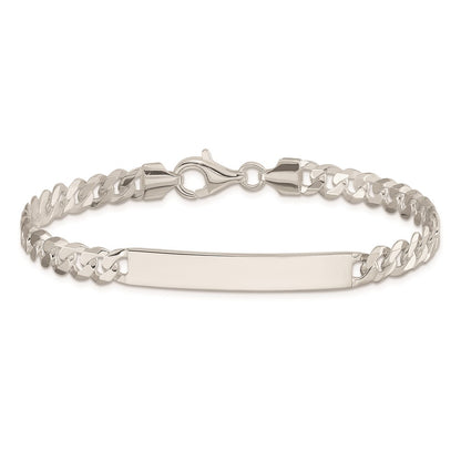 8.5 Inch Sterling Silver Curb Link Id Bracelet