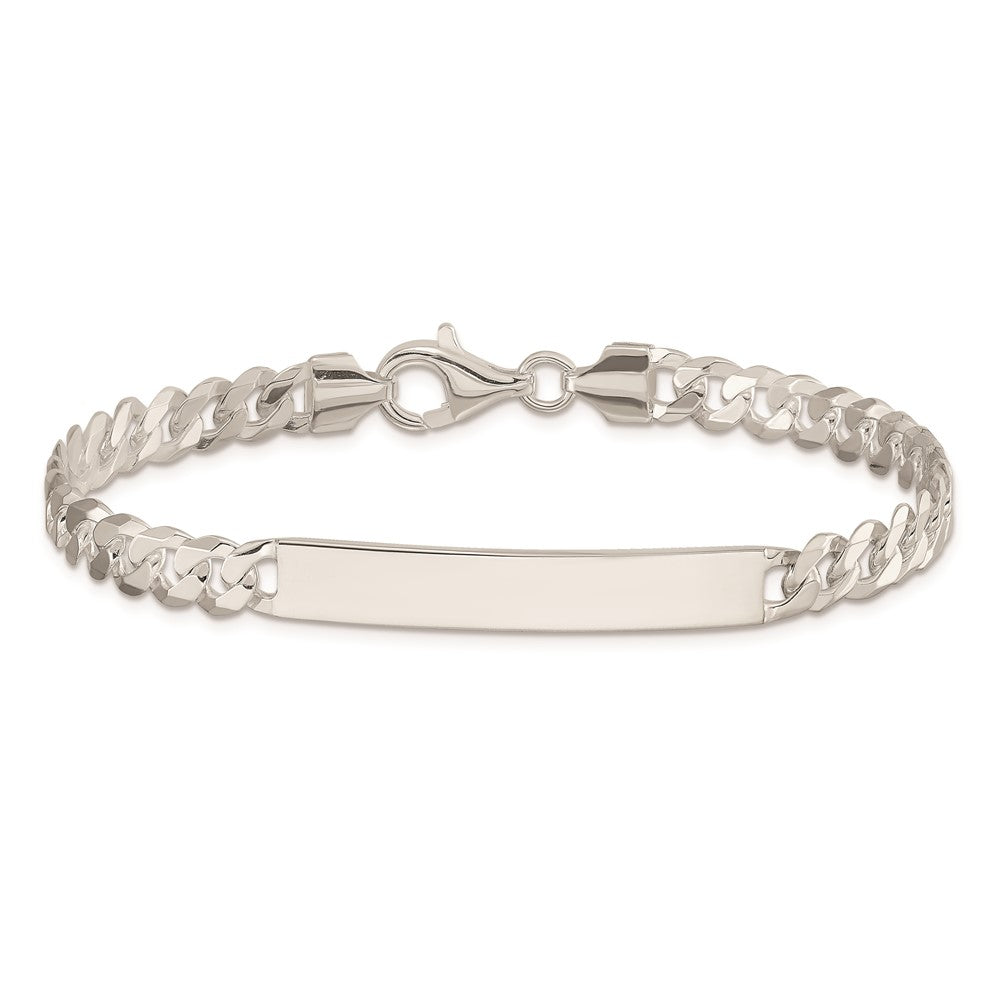 7.5 Inch Sterling Silver Curb Link Id Bracelet