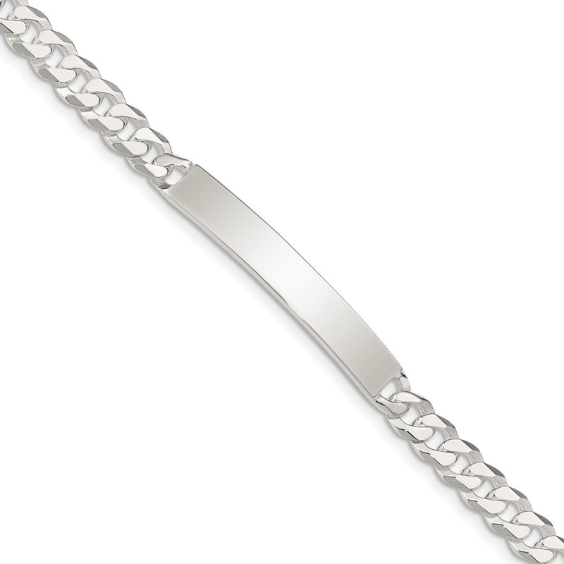 8.5 Inch Sterling Silver Curb Link Id Bracelet