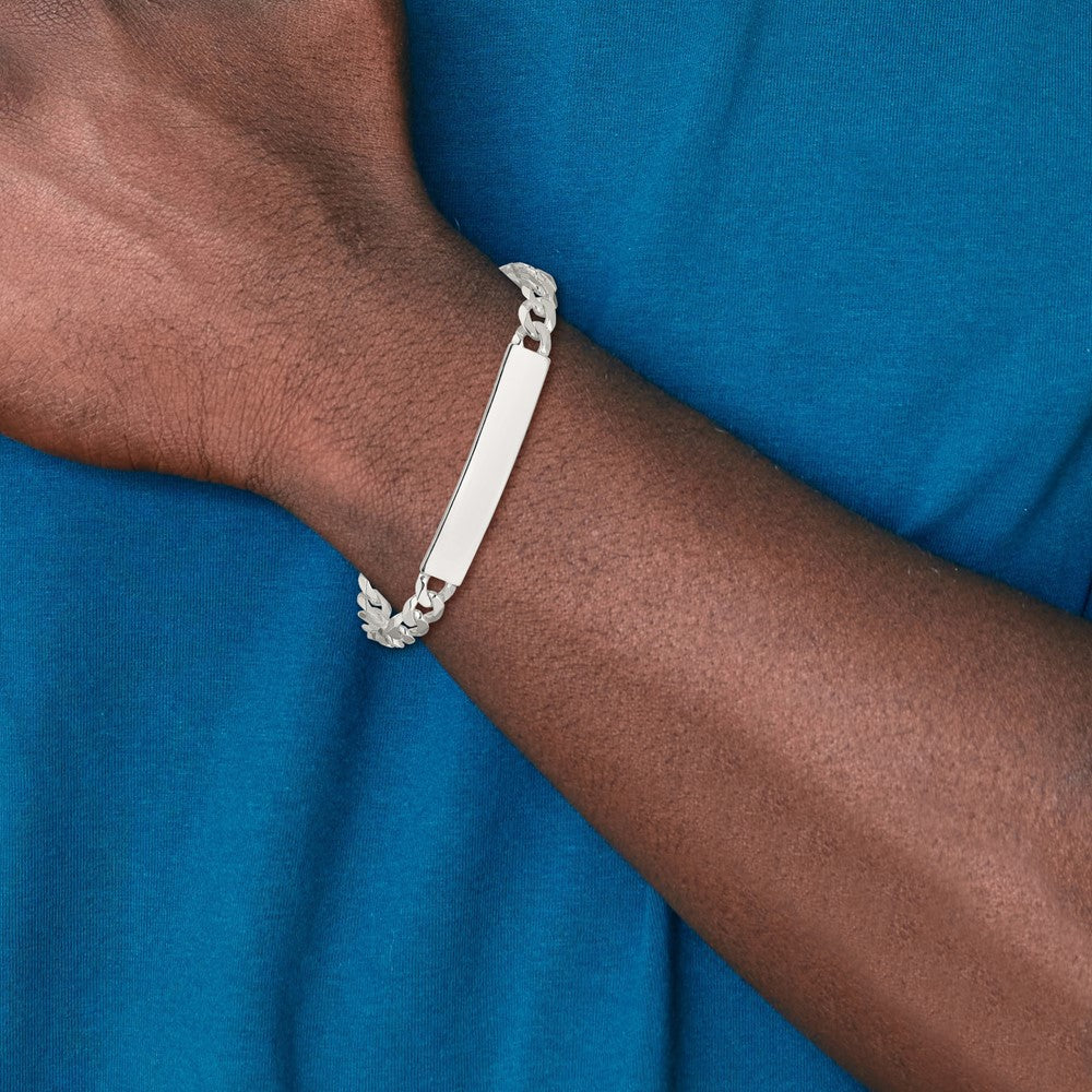 8.5 Inch Sterling Silver Curb Link Id Bracelet