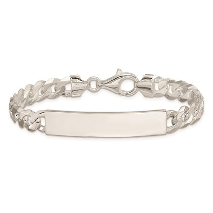 8.5 Inch Sterling Silver Curb Link Id Bracelet