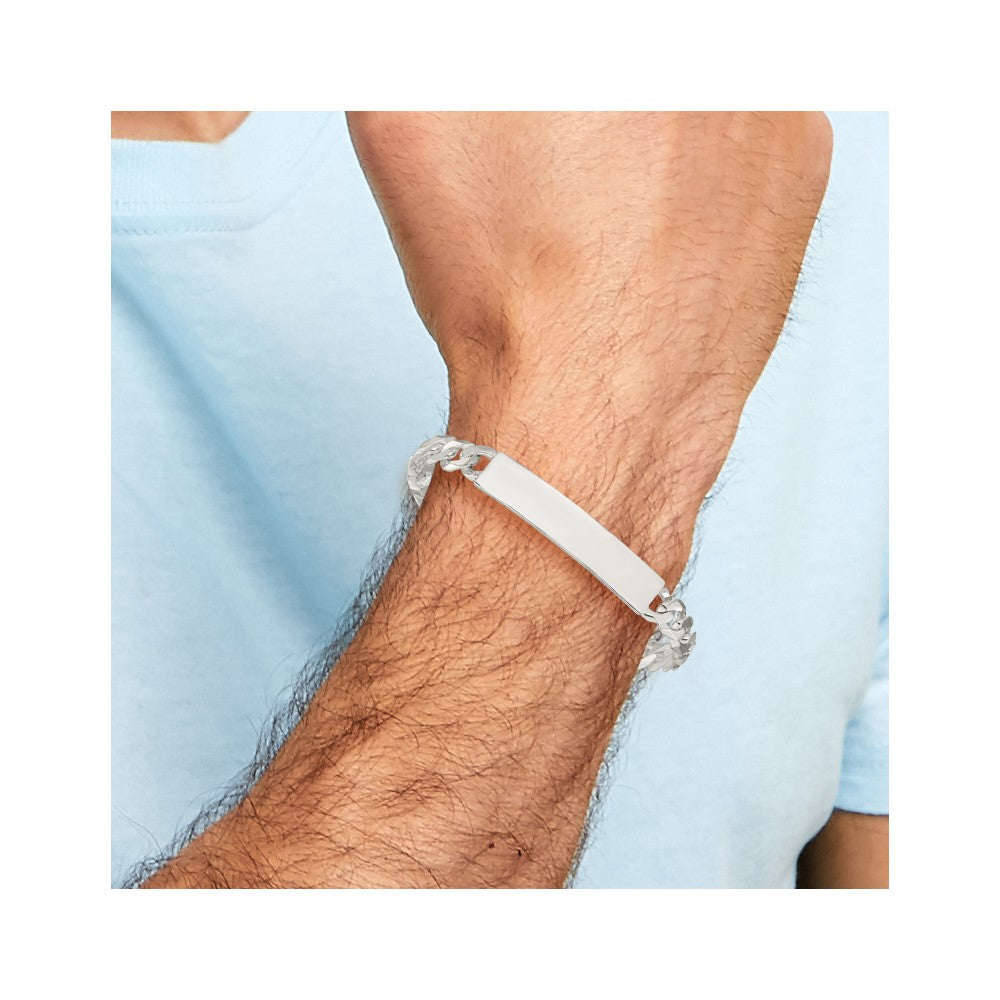 7.5 Inch Sterling Silver Curb Link Id Bracelet