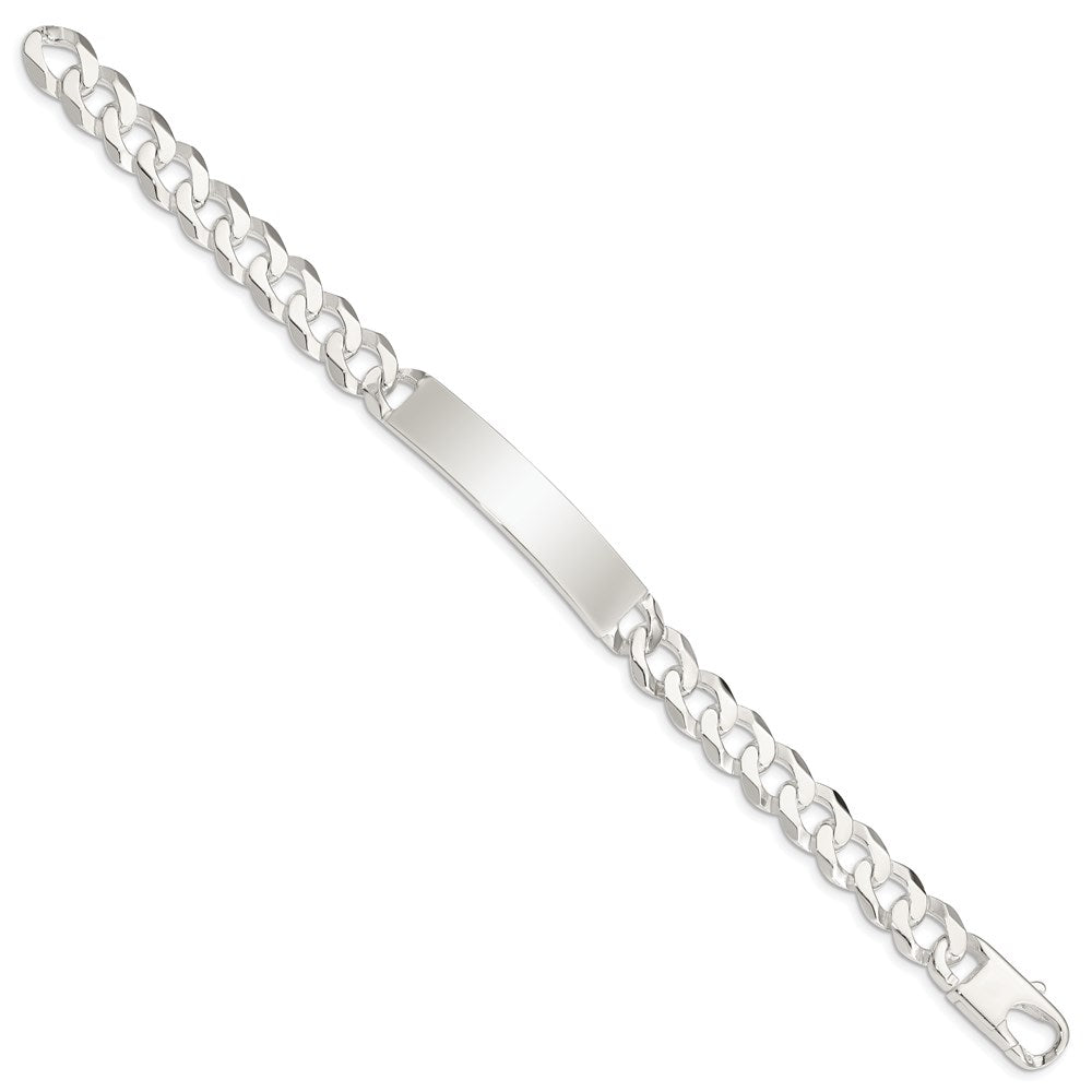 7.5 Inch Sterling Silver Curb Link Id Bracelet