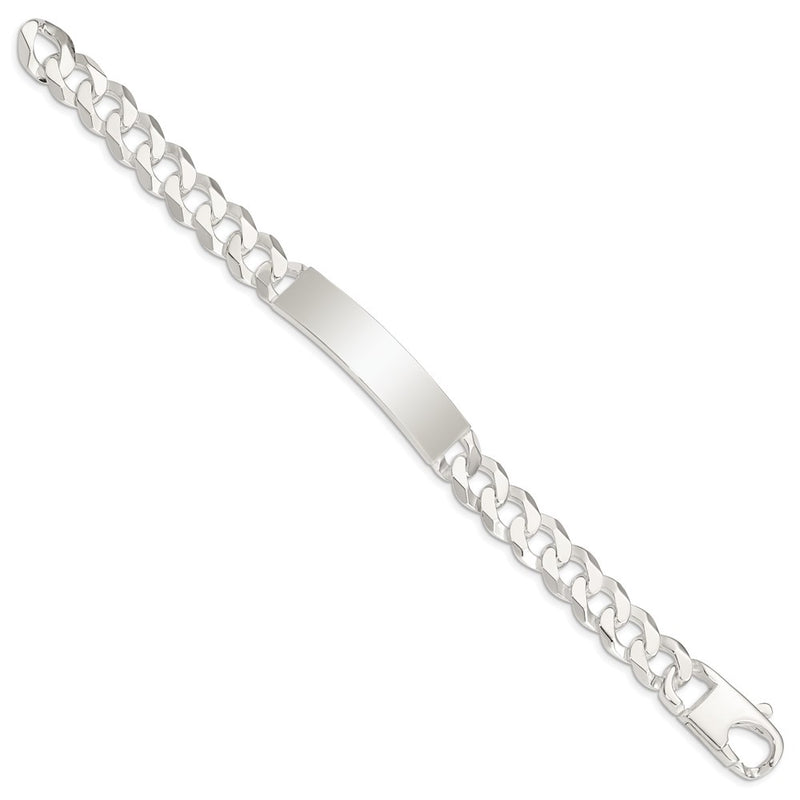 7.5 Inch Sterling Silver Curb Link Id Bracelet