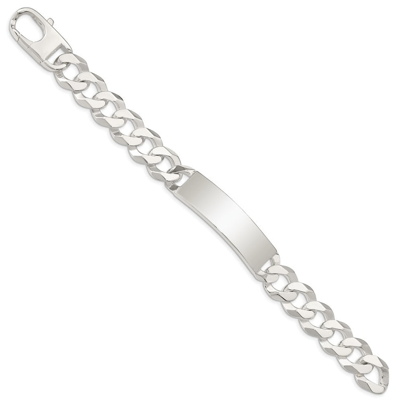 7.5 Inch Sterling Silver Curb Link Id Bracelet