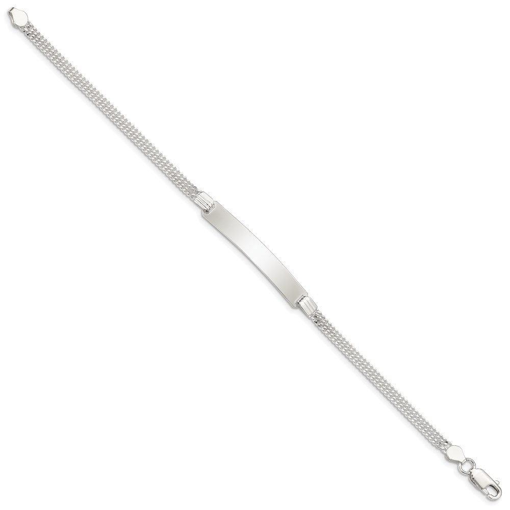 Sterling Silver Double Chain Id Bracelet