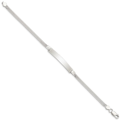 Sterling Silver Double Chain Id Bracelet