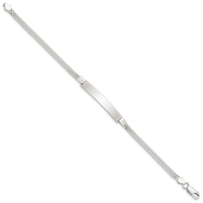 Sterling Silver Double Chain Id Bracelet