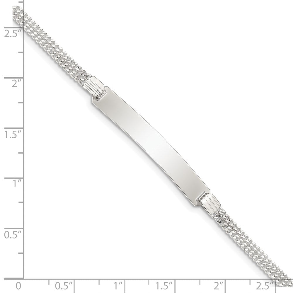 Sterling Silver Double Chain Id Bracelet