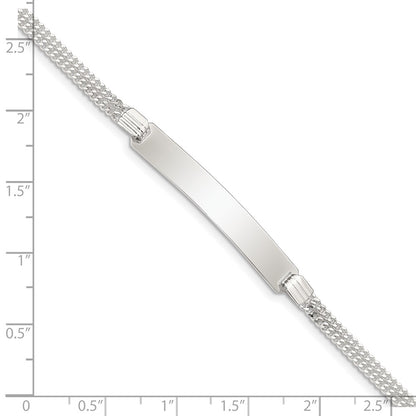 Sterling Silver Double Chain Id Bracelet