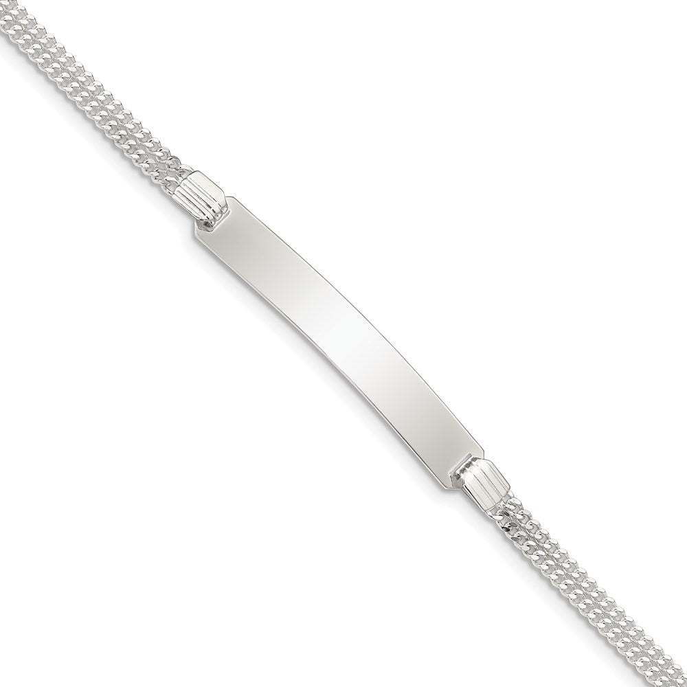 Sterling Silver Double Chain Id Bracelet