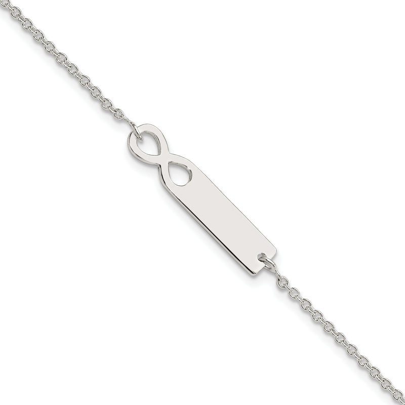 7 Inch Sterling Silver Polished Infinity Id 7In Bracelet