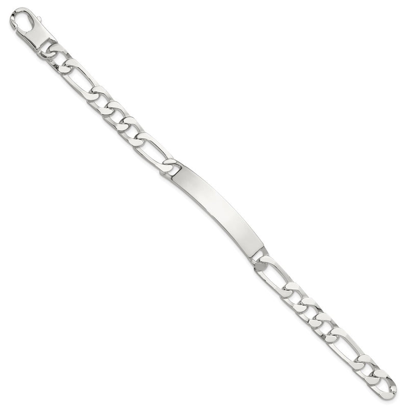 Sterling Silver 8in Figaro Id Bracelet