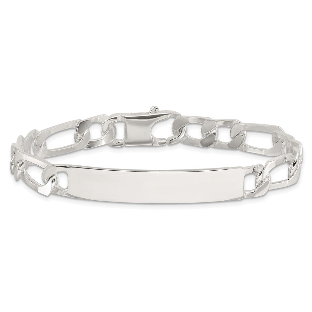 Sterling Silver 8in Figaro Id Bracelet