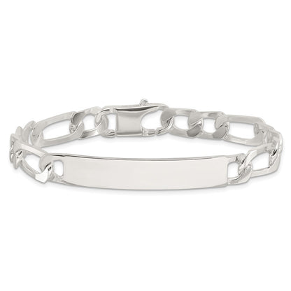 Sterling Silver 8in Figaro Id Bracelet